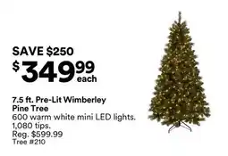 Michaels 7.5 ft. Pre-Lit Wimberley Pine Tree offer