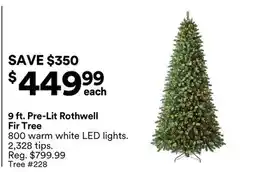 Michaels 9 ft. Pre-Lit Rothwell Fir Tree offer