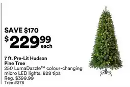 Michaels 7 ft. Pre-Lit Hudson Pine Tree offer