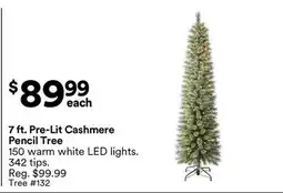 Michaels 7 ft. Pre-Lit Cashmere Pencil Tree offer