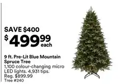 Michaels 9 ft. Pre-Lit Blue Mountain Spruce Tree offer
