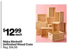 Michaels Make Market Unfinished Wood Crate offer
