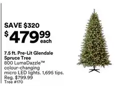 Michaels 7.5 ft. Pre-Lit Glendale Spruce Tree offer