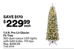 Michaels 7.5 ft. Pre-Lit Glacier Fir Tree offer