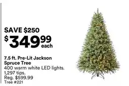 Michaels 7.5 ft. Pre-Lit Jackson Spruce Tree offer