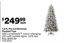 Michaels 7.5 ft. Pre-Lit Montreal Flocked Tree offer