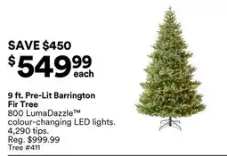 Michaels 9 ft. Pre-Lit Barrington Fir Tree offer