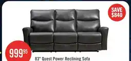 The Brick Quest 82.5 Leather-Look Fabric Power Reclining Sofa - Grey offer
