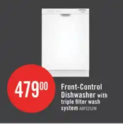 The Brick Front-Control Dishwasher with triple filter wash system offer