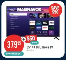 The Brick Magnavox 55 4K Ultra HD Roku Smart TV offer