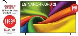 The Brick LG 85 NU860 Series NANO UHD 4K Smart TV (85NU860BYUA.ACC) - 2026 Model offer