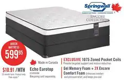 The Brick Springwall Encore Echo Eurotop Firm Queen Mattress offer