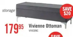 The Brick Vivienne 47.25 Fabric Storage Ottoman - Grey offer