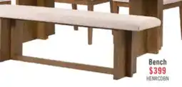The Brick Scott Living Henri Dining Bench with Polyester Fabric, Wood, 68W - Brown offer
