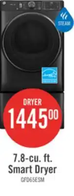 The Brick GE 7.8 Cu. Ft. Smart Electric Dryer with Steam and Sanitize - GFD65ESMVDS offer