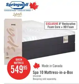 The Brick Springwall Spa 10 Firm Smooth Top Queen Mattress in a Box offer