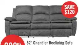 The Brick Chandler 82 Chenille Fabric Reclining Sofa - Grey offer