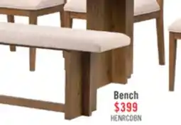 The Brick Scott Living Henri Dining Bench with Polyester Fabric, Wood, 68W - Brown offer