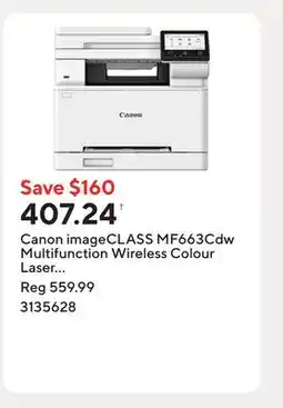 Staples Canon imageCLASS MF663Cdw Multifunction Wireless Colour Laser Printer - White offer