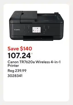 Staples Canon TR7620a Wireless 4-in-1 Printer offer
