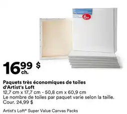 Michaels Paquets très économiques de toile d'Artist's Loft offer