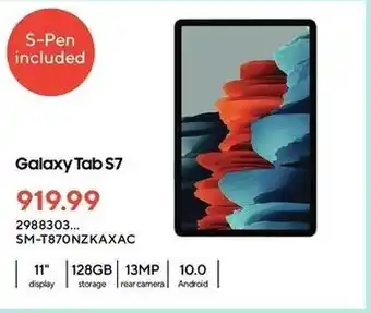 Staples Galaxy Tab S7 offer