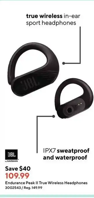 Staples Endurance Peak II True Wireless Headphones offer