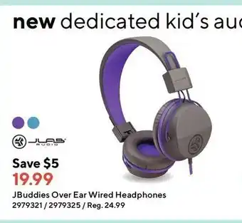 Staples JBuddies Over Ear Wired Headphones offer