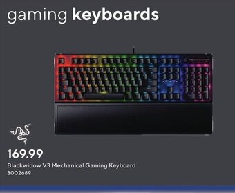 Staples Blackwidow V3 Mechanical Gaming Keyboard offer