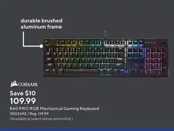 Staples K60 PRO RGB Mechanical Gaming Keyboard offer