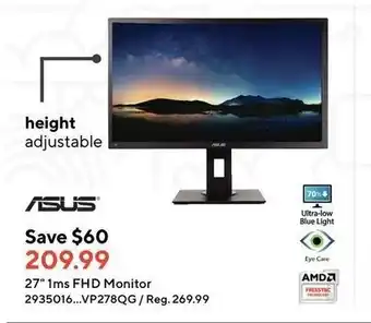 Staples 27 1ms FHD Monitor offer