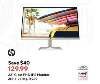 Staples 22 Class FHD IPS Monitor offer