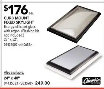 RONA Curb mount fixed skylight offer