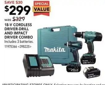 RONA Driver cordless drill and impact driver combo offer