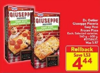 Walmart Dr. oetker giuseppe pizzeria easy pizzi offer