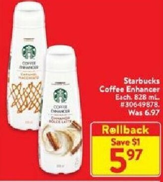 Walmart Starbucks coffee enhancer offer