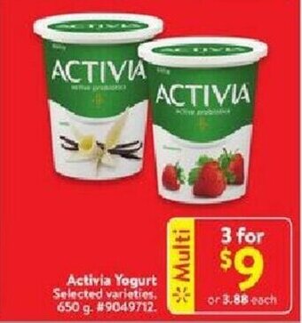 Walmart Activia yogurt offer