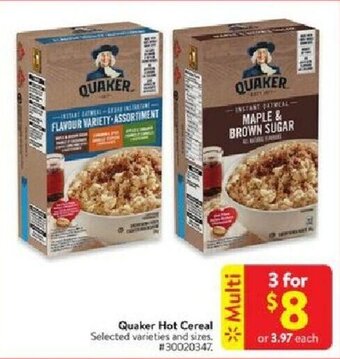 Walmart Quaker hot cereal offer