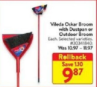 Walmart Vileda oskar broom with dustpan offer