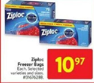 Walmart Ziploc freezer bags offer