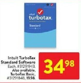 Walmart Intuit turbotax standard software offer