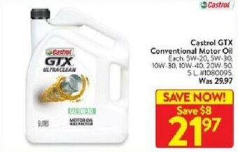 Walmart Castrol GTX conventional motor oil offer