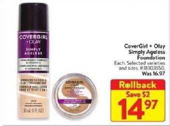 Walmart Covergirl + olay simply ageless foundation offer