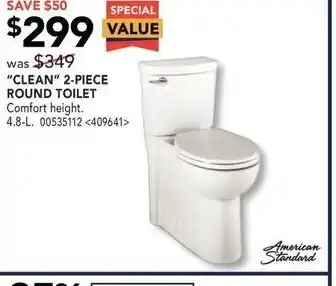 RONA Clean 2 piece round toilet offer