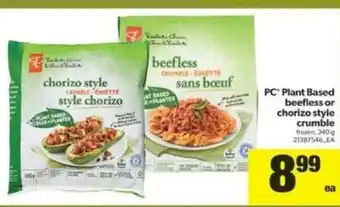 Real Canadian Superstore PC Plant Based Beefless Or Chorizo Style offer