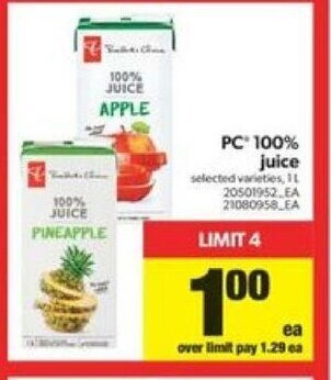 Real Canadian Superstore PC 100% Juice offer