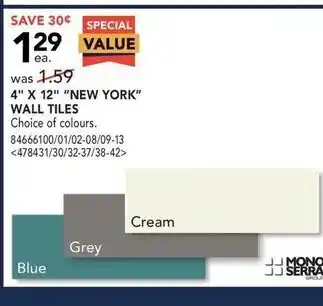 RONA New york wall tiles offer
