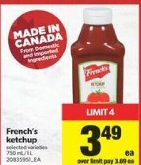 Real Canadian Superstore French's Ketchup offer