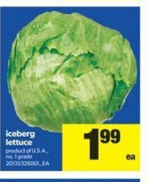 Real Canadian Superstore Iceberg Lettuce offer