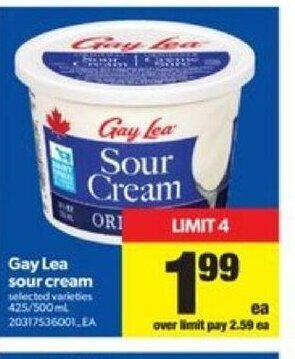 Real Canadian Superstore Gay Lea Sour Cream offer